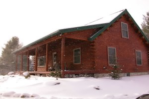 Adironack Log Rental Winter Setting
